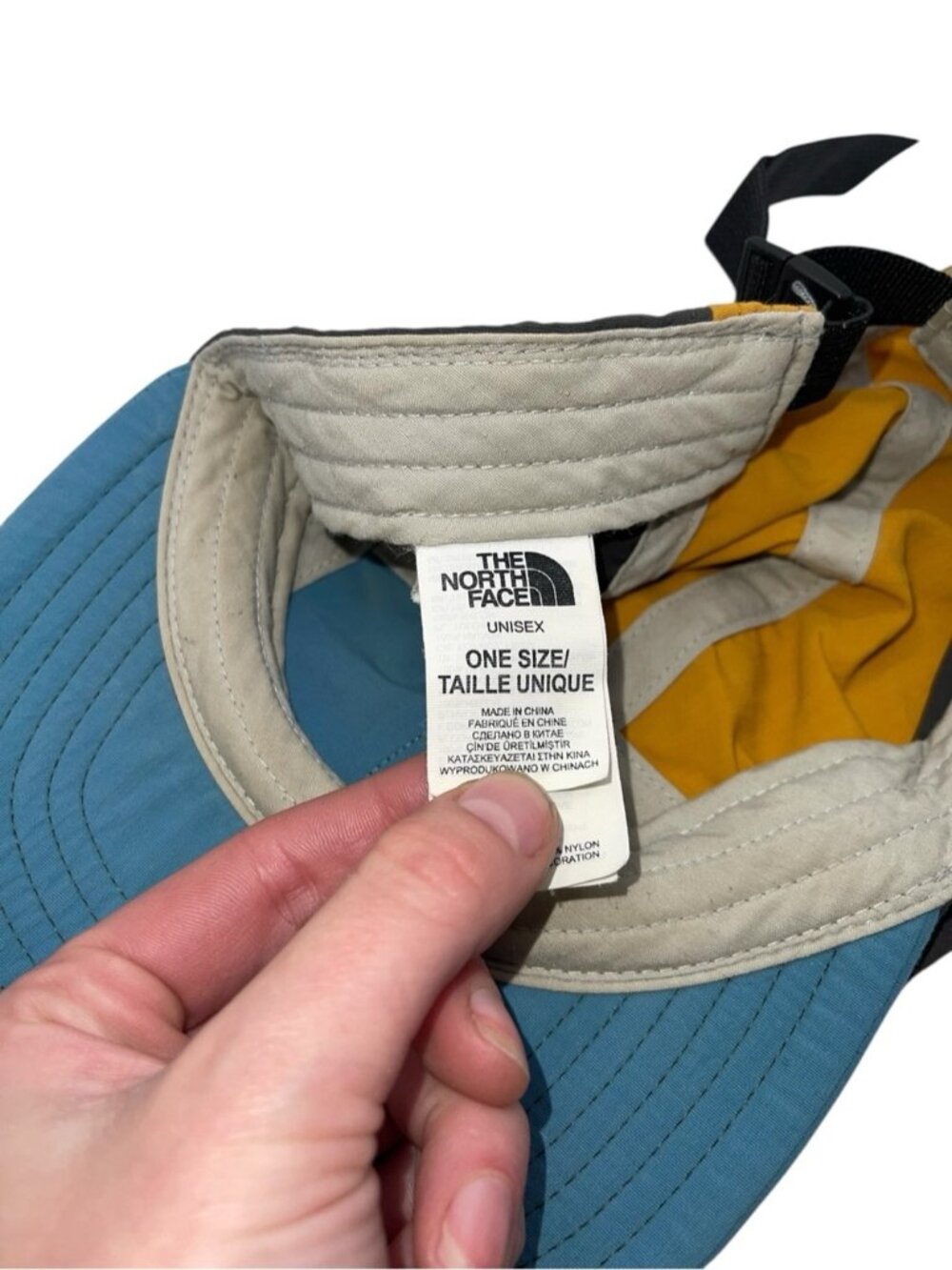 The North Face Class V TNF 5-Panel Hat Blue Yellow Grey Unisex One Size - Picture 12 of 13